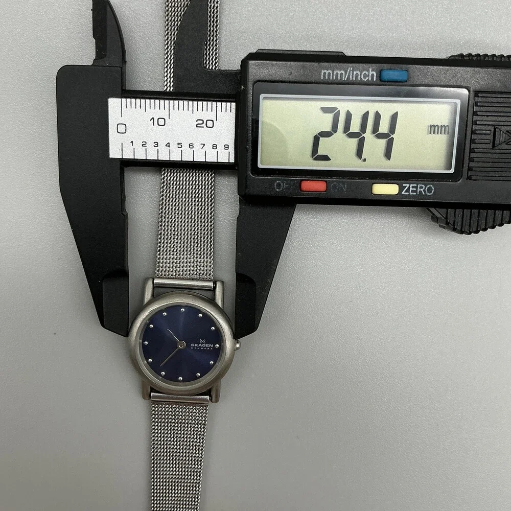 Skagen P85SN Womens Watch 24mm Blue Dial Silver Tone Denmark New Battery